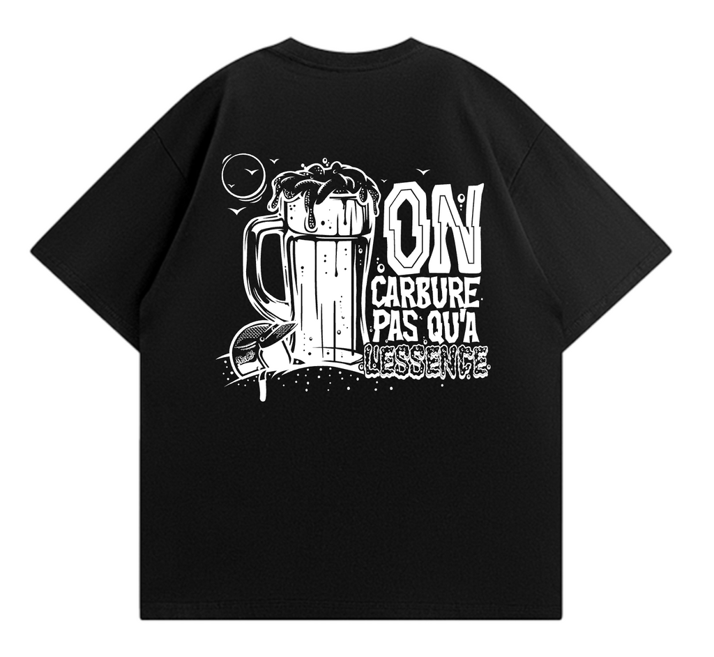 T-Shirt OSGS – "On carbure pas qu'à l'essence" 🍺⛽    Noir