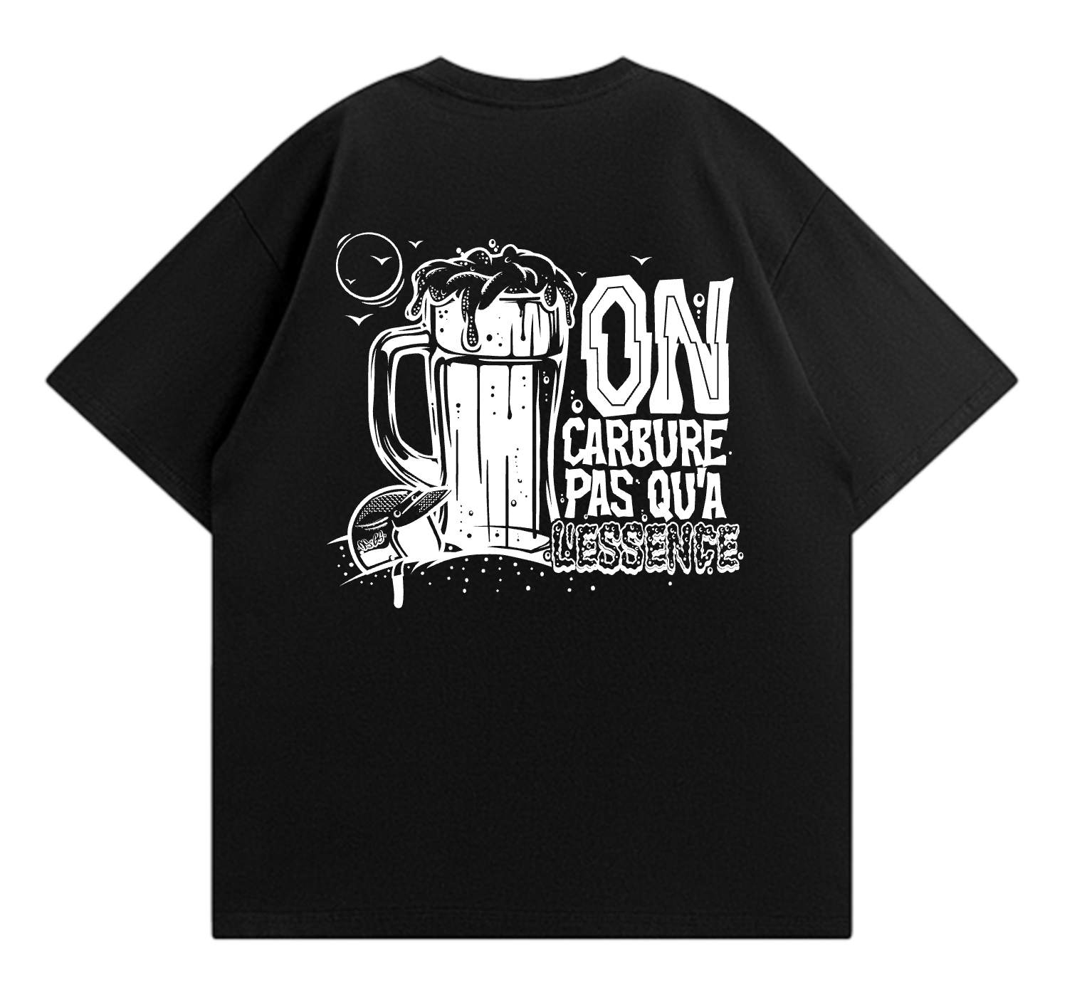 T-Shirt OSGS – "On carbure pas qu'à l'essence" 🍺⛽    Noir