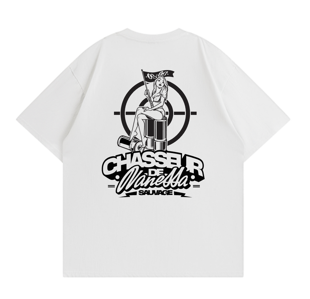 T-Shirt OSGS – "Chasseur de Vanessa Sauvage" 🏹🦁     Blanc